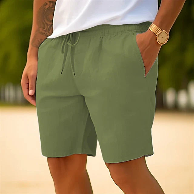 Aaron | Linnen Chino Korte Broek met Steekzakken voor Heren