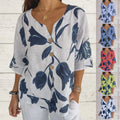 Abel | V-Hals Bloemen Blouse met Driekwartmouwen voor Dames