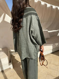 Linnen Button-Down Loungewear Set voor Dames