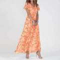 Agatha | Bloemen Maxi Jurk met Korte Mouwen voor Dames