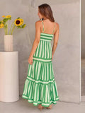 Agata | Gestreepte Maxi Jurk met Spaghettibandjes voor Dames