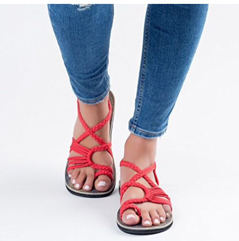 Gevlochten Open Teen Sandalen voor Dames