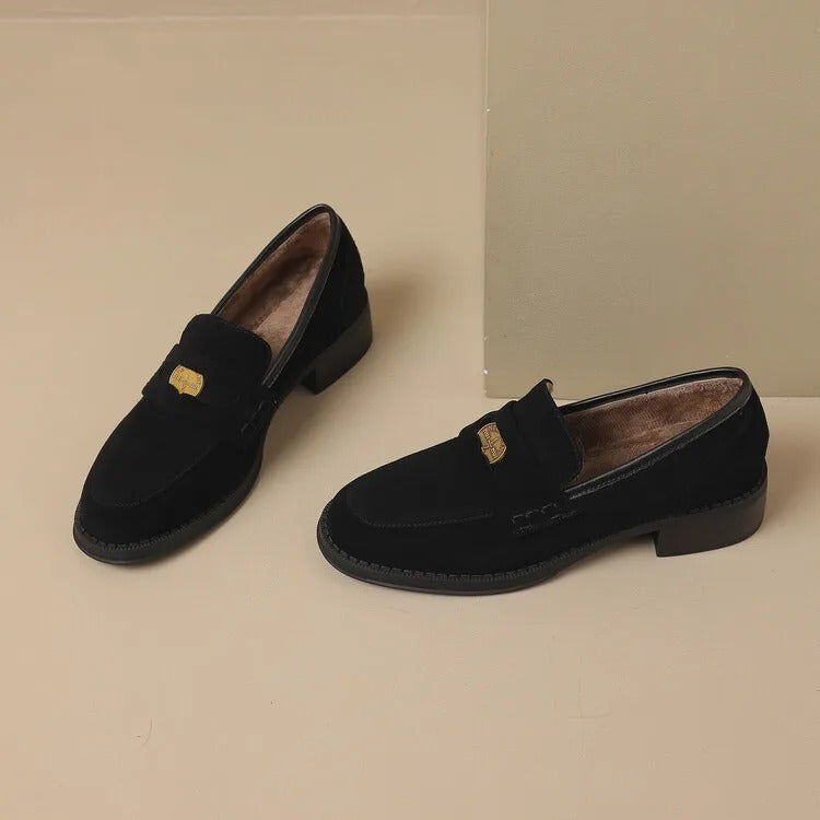 Suède Loafers met Blokhak voor Dames
