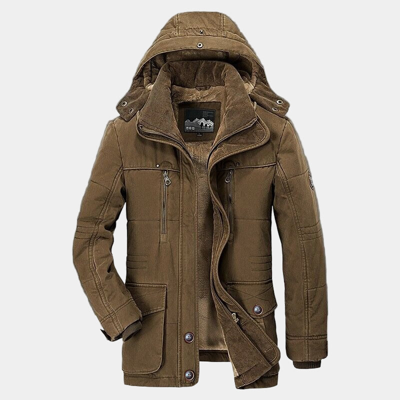 Parka met Capuchon en Fleece Voering voor Heren