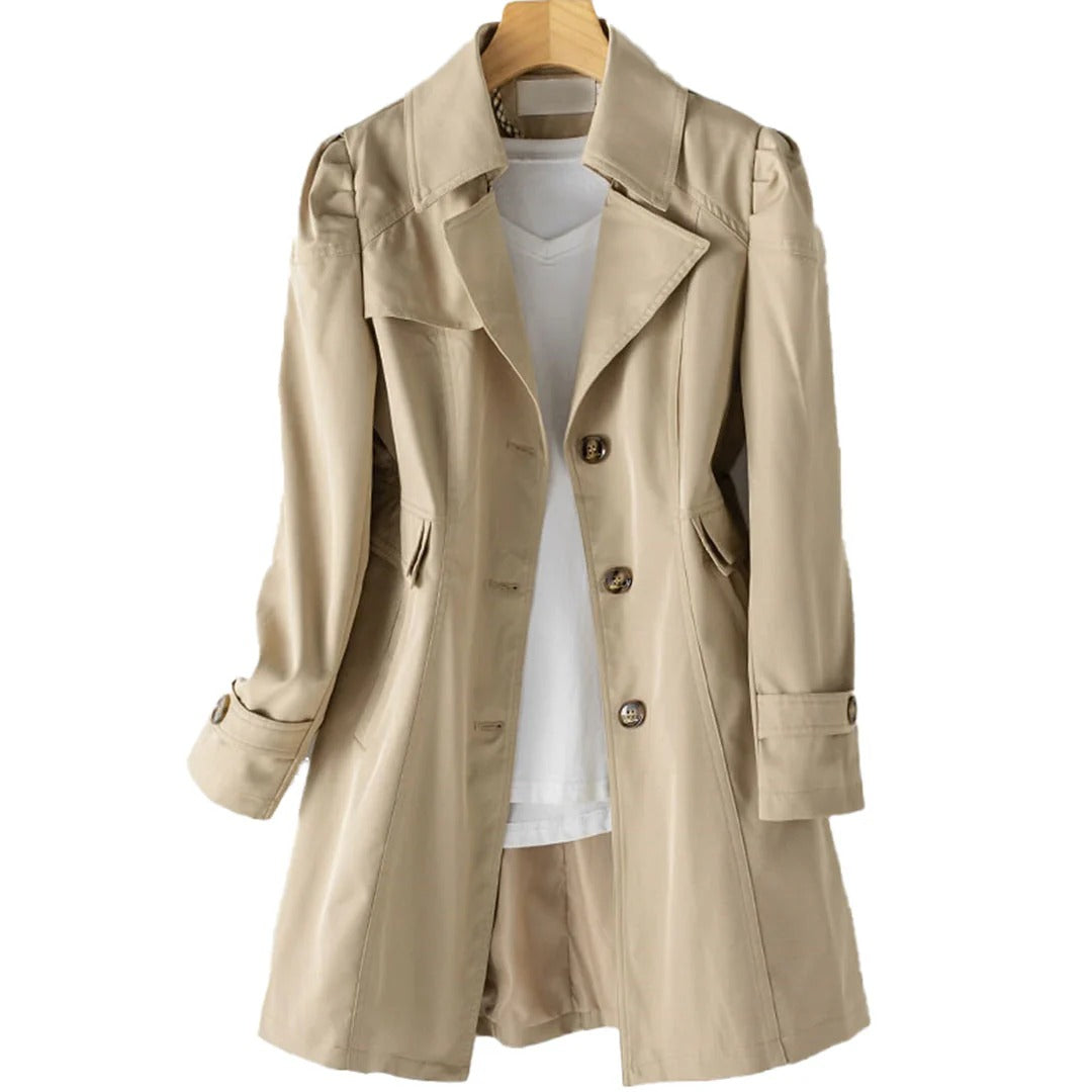 Lange Trenchcoat Met Knopen Voor Dames