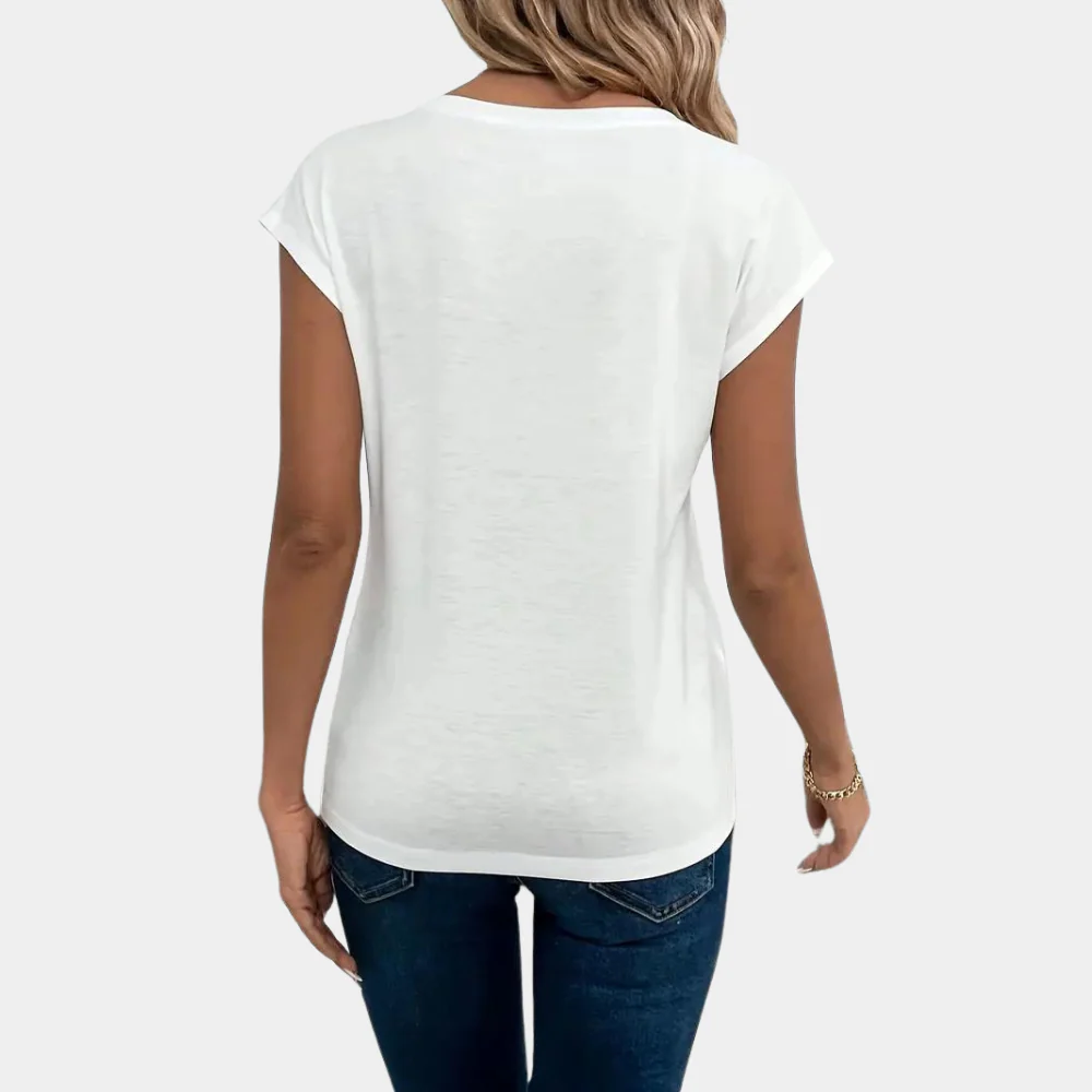 Aethel - Casual T-shirt voor Dames met V-Hals