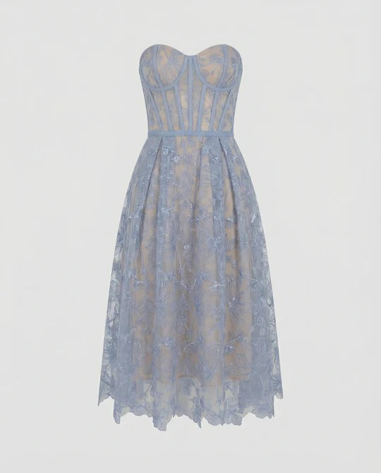 Corset Midi Jurk met Kant voor Dames