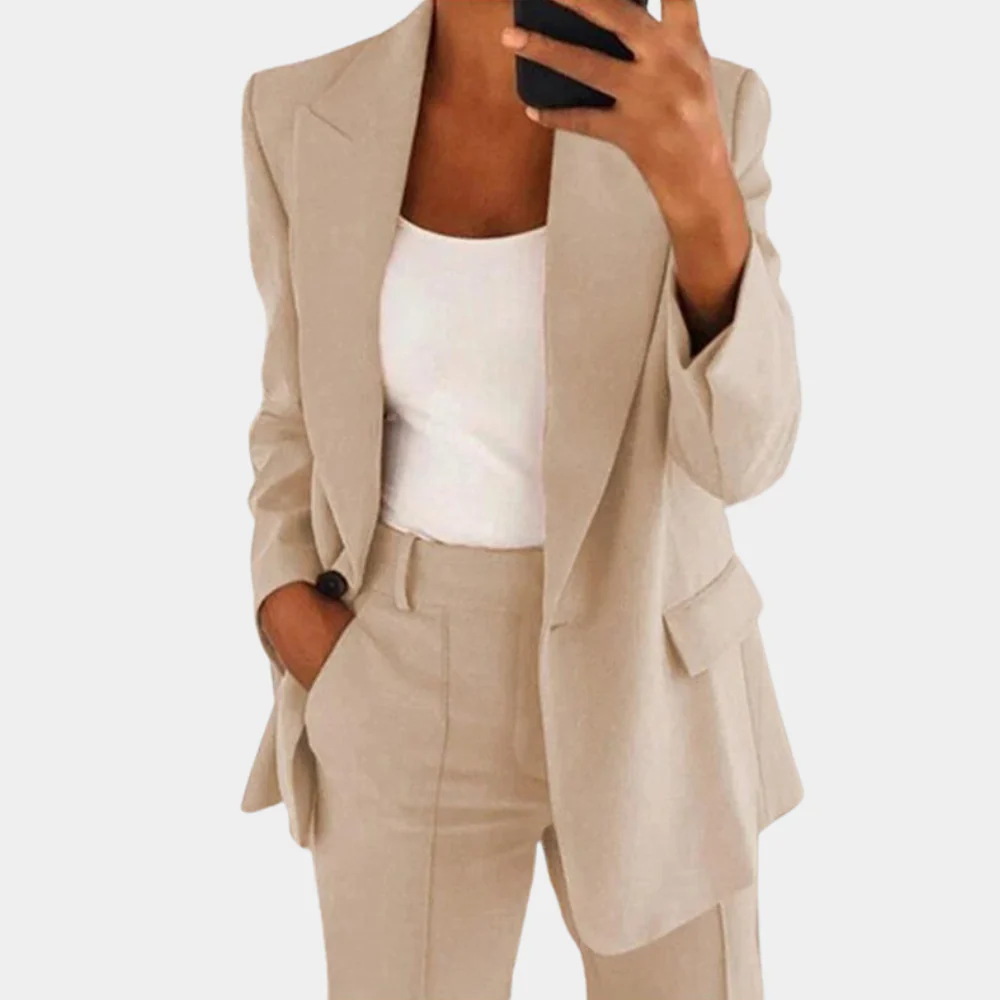 Blazer en Wijde Pijp Broek Set voor Dames