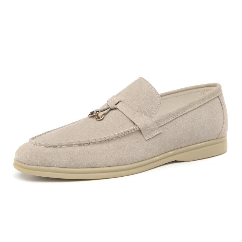 Suède Loafers met Laag Profiel en Ronde Neus voor Heren