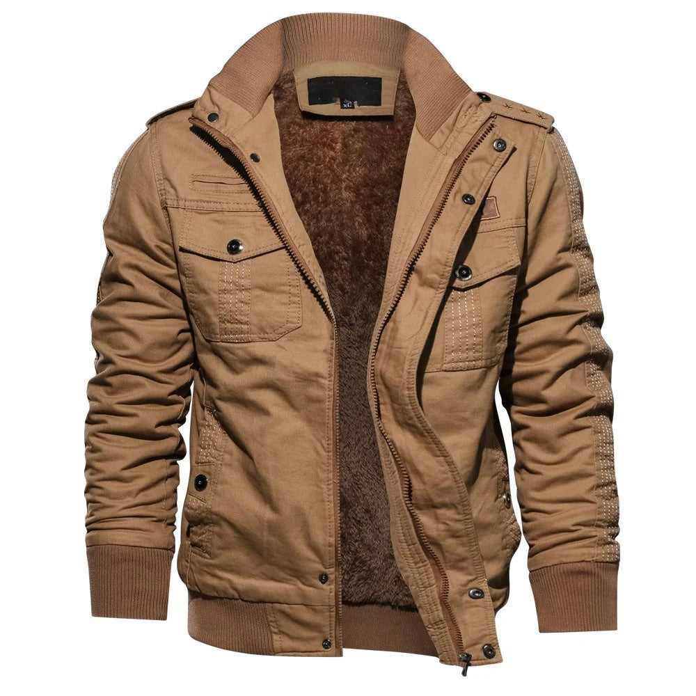 Winterjas met Fleece Voering en Opstaande Kraag voor Heren