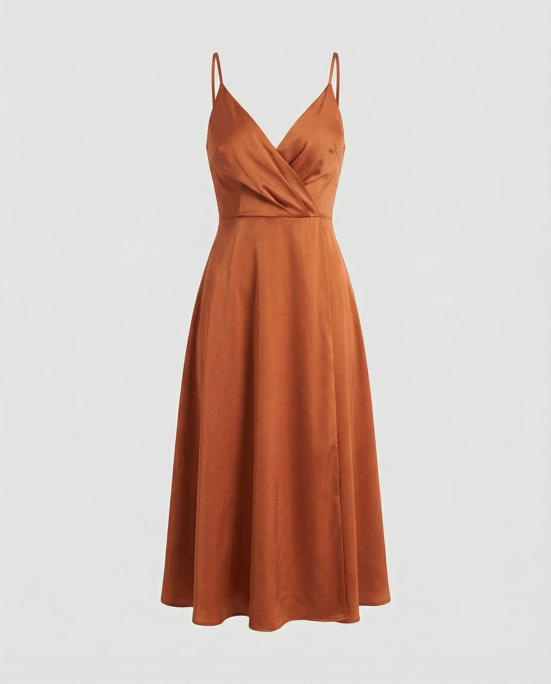 Satijnen Mouwloze Midi Jurk met Overslag voor Dames