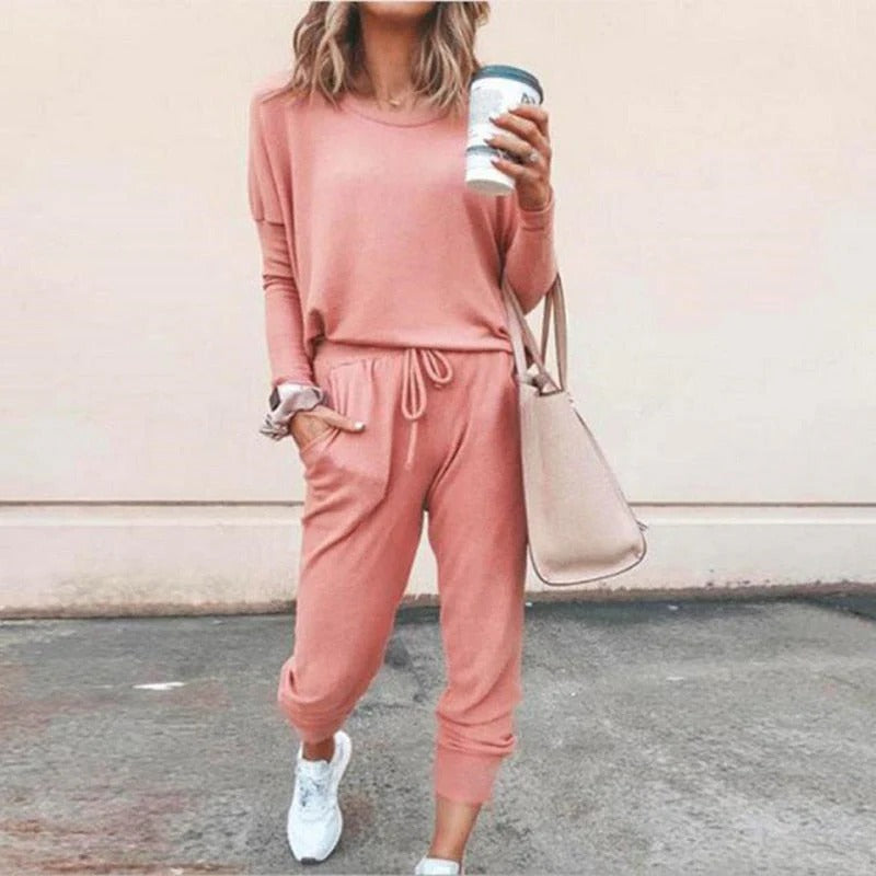 Tweedelige Joggingpak met Broek en Trekkoord voor Dames