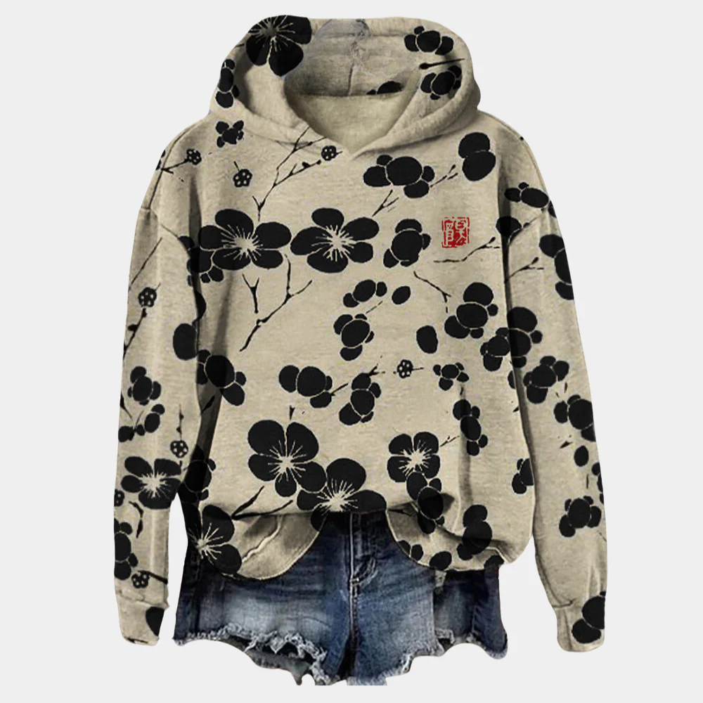 Capuchontrui met Bloesemprint voor Dames