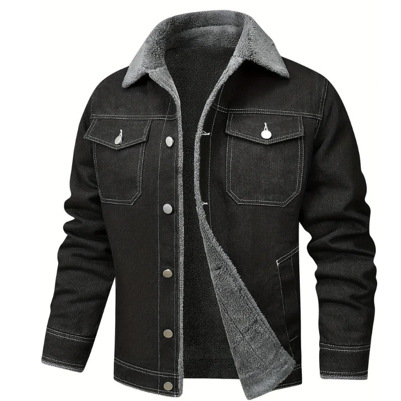 Gevoerde Spijkerjas met Kraag voor Heren