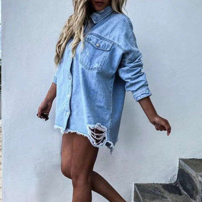 Oversized Lange Spijkerjas voor Dames