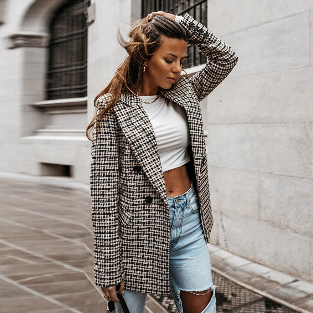 Geruite Blazer voor Dames