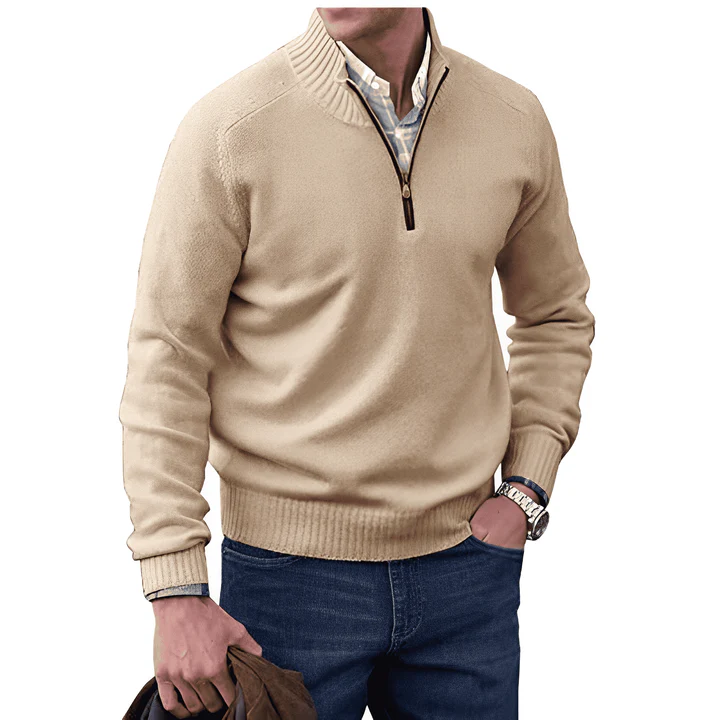 Smart-casual Heren Trui met Rits
