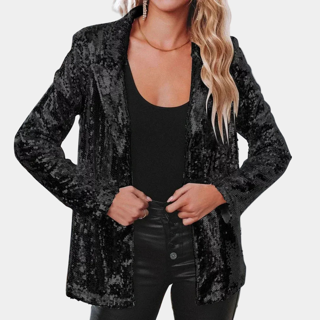 Glitter Blazer met Revers voor Dames