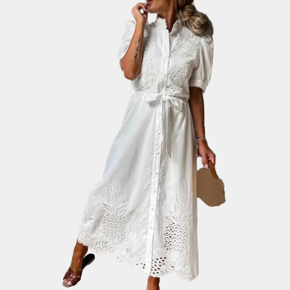 Zomerse Blouse Jurk met Pofmouwen voor Dames