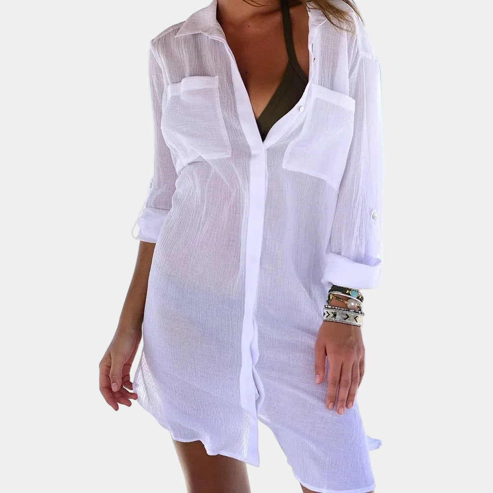 Transparante Chiffon Shirtdress voor Dames