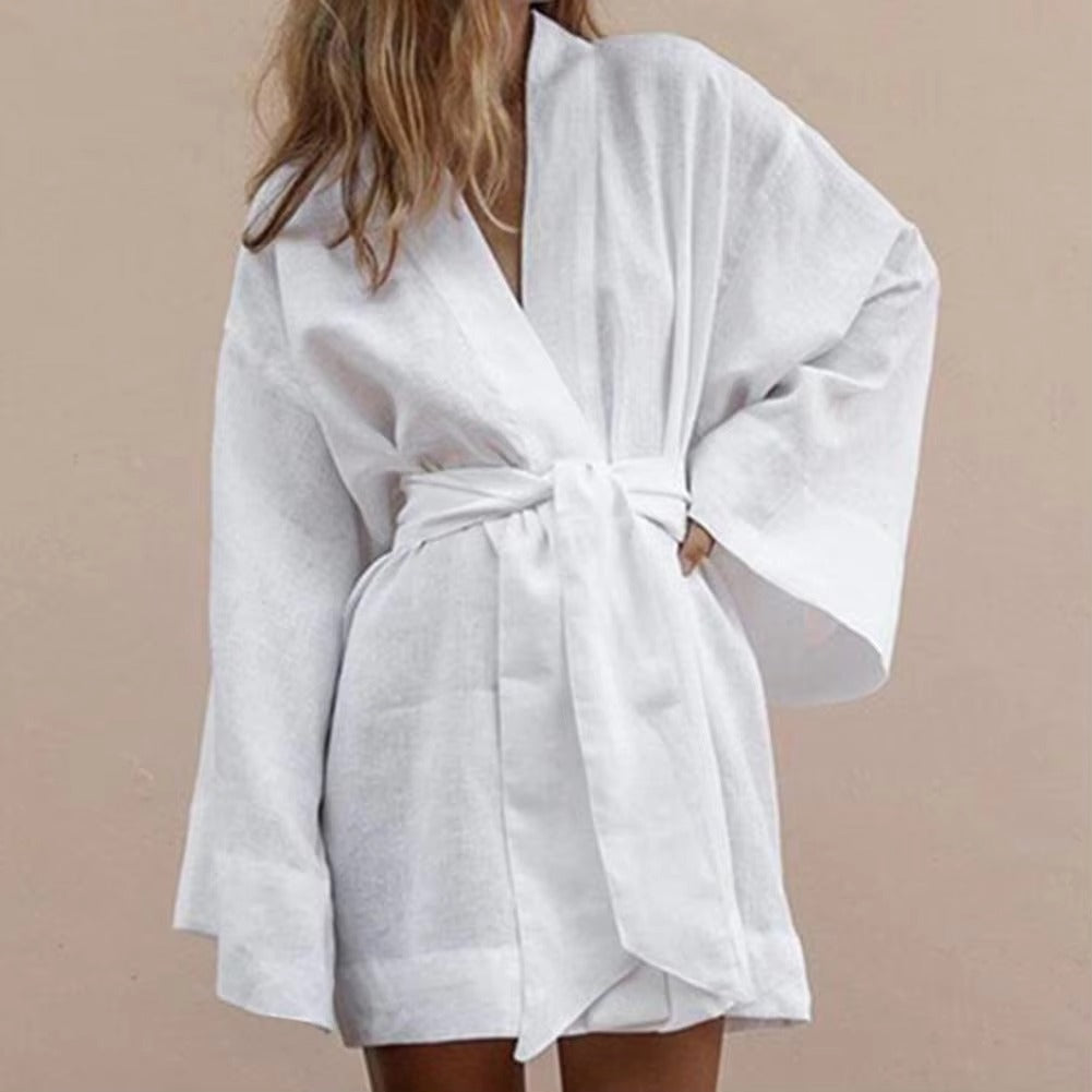 Wikkeljurk met Wijde Mouwen en Taillestrik voor Dames