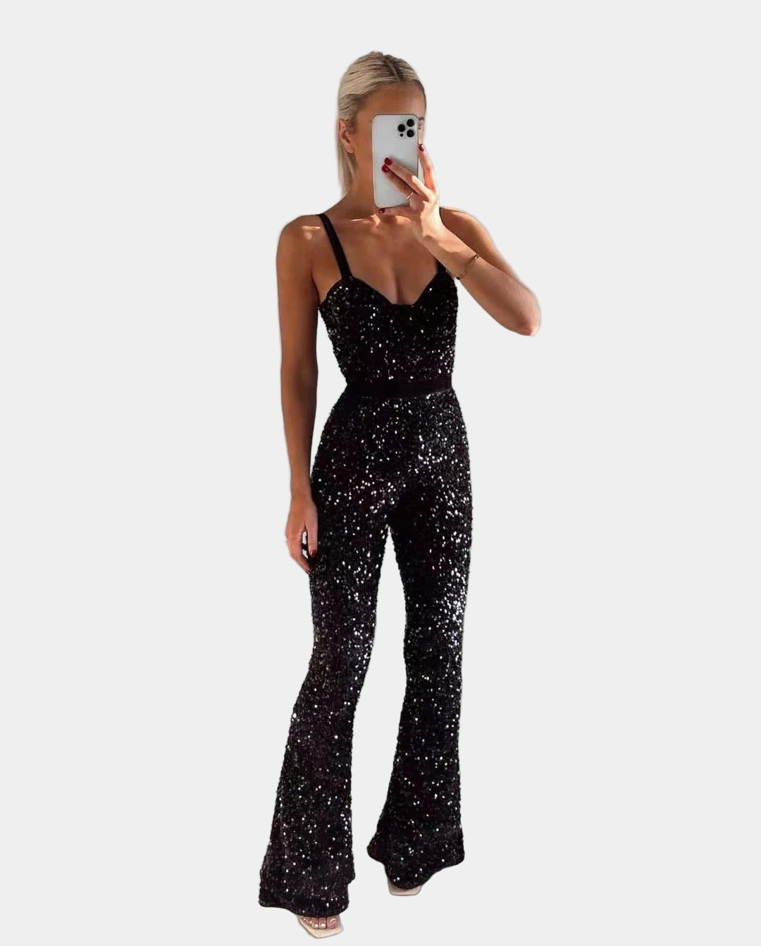Glitter Jumpsuit met Spaghettibandjes voor Dames