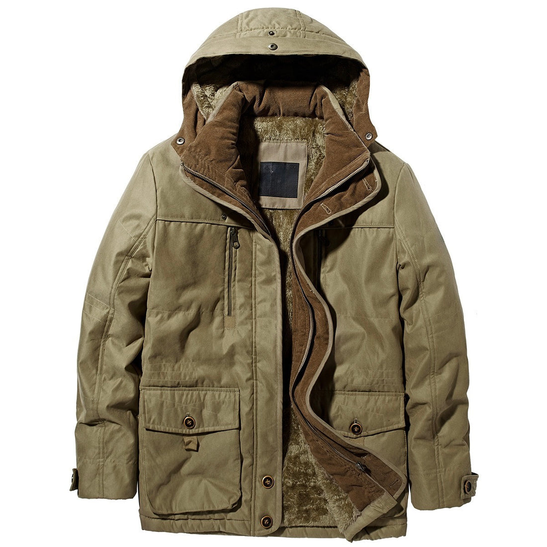 Winterjas met Capuchon en Fleece Voering voor Heren