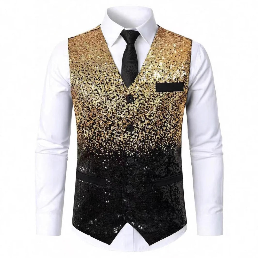 Glitter Gilet met Satijnen Revers voor Heren