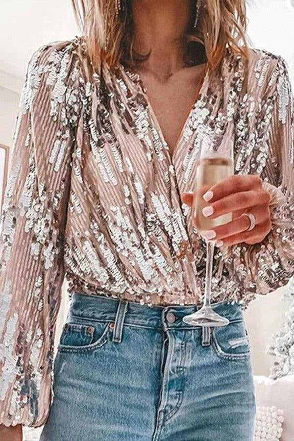 Feestelijke Glitter Blouse voor Dames