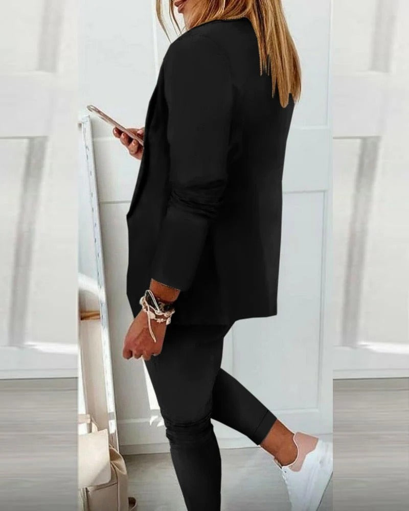 Tweedelige Blazer en Broek Set voor Dames