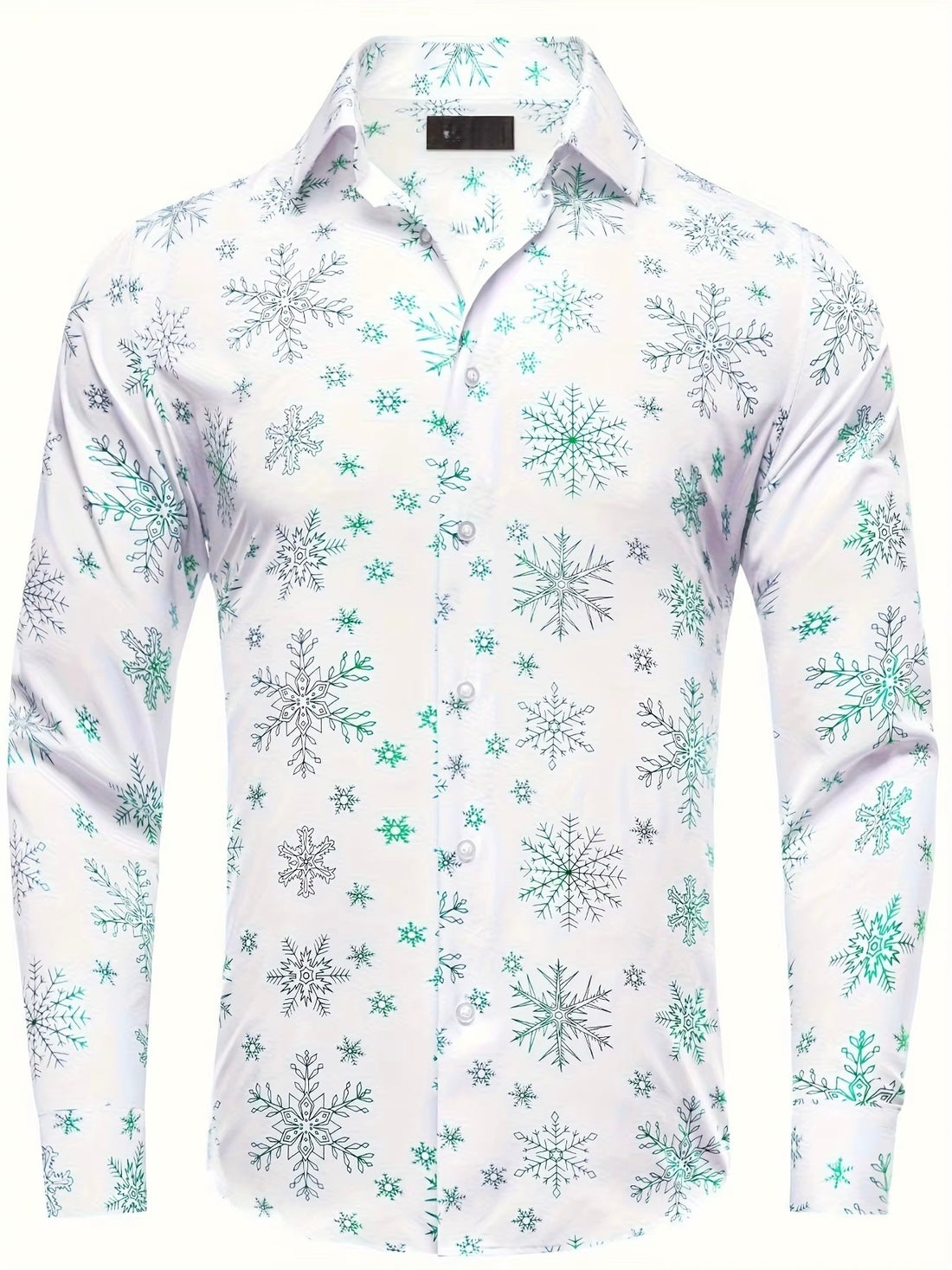 Kerst Overhemd met Sneeuwvlokken Print voor Heren