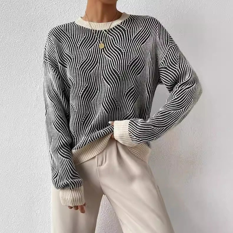 Gebreide Trui met Trendy Print voor Dames