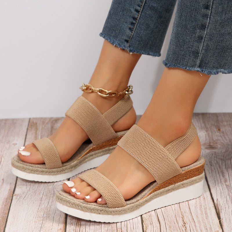 Sandalen met Sleehak en Brede Bandjes voor Dames