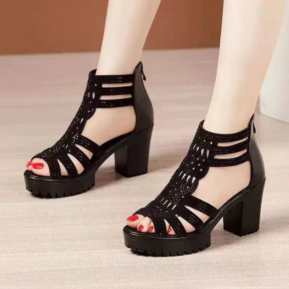 Strass Platform Sandalen voor Dames