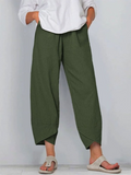 Linnen Wijde Pijp Pantalon voor Dames