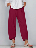 Linnen Wijde Pijp Pantalon voor Dames