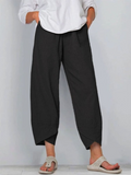 Linnen Wijde Pijp Pantalon voor Dames