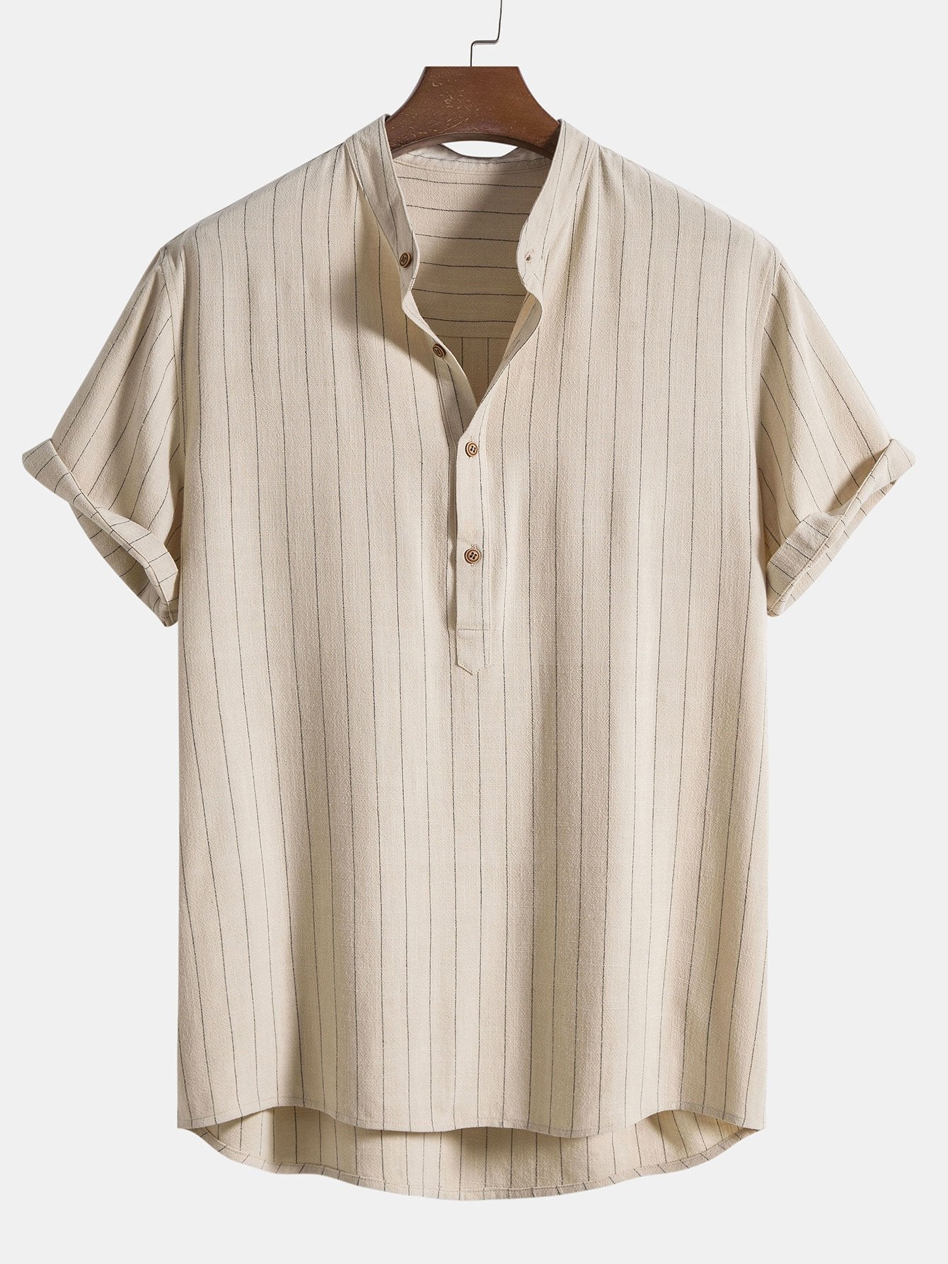 Linnen Henley Set met Korte Mouwen voor Heren