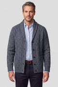 Kabelgebreid Cardigan met Knoopsluiting voor Heren - Grijs