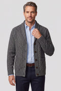 Kabelgebreid Cardigan met Knoopsluiting voor Heren - Donkergrijs