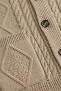 Kabelgebreid Cardigan met Knoopsluiting voor Heren - View 3