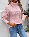 Kabelgebreide Coltrui voor Dames - Roze