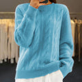 Kabelgebreide Trui voor Dames - Blauw