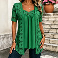Kant Blouse met Korte Mouwen voor Dames - View 7