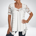 Kant Blouse met Korte Mouwen voor Dames - View 14