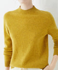 Kasjmier Trui met Ronde Hals voor Dames - Yellow