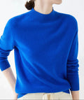 Kasjmier Trui met Ronde Hals voor Dames - Blue