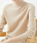 Kasjmier Trui met Ronde Hals voor Dames - Beige