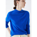 Kasjmier Trui met Ronde Hals voor Dames - Blauw