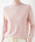 Kasjmier Trui met Ronde Hals voor Dames - Pink